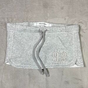 Y2k Vtg Abercrombie Fitch Micro Mini Skirt XL Grey Embroidered Schoolgirl 2000s